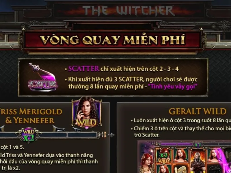 Cách thức nhận vòng quay bonus trong game slot The Witcher