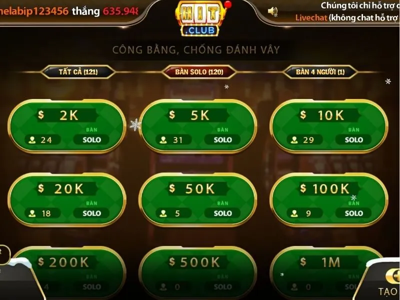 Hướng dẫn thao tác chơi Tiến Lên Miền Nam tại Hit Club