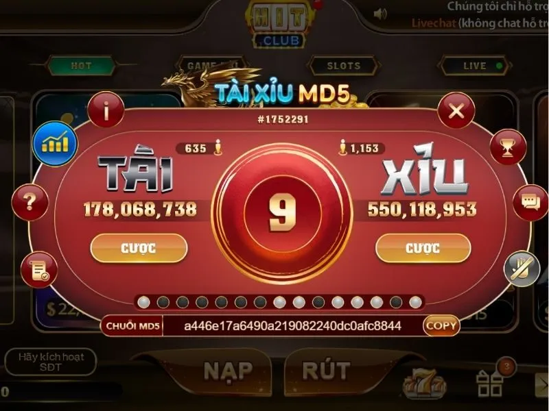 Luật chơi chi tiết của game Tài Xỉu MD5 tại Hit Club